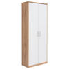MEHRZWECKSCHRANK 72/194/36 cm  in Weiß, Eiche Wotan  - Silberfarben/Eiche Wotan, KONVENTIONELL, Holzwerkstoff/Kunststoff (72/194/36cm) - Xora