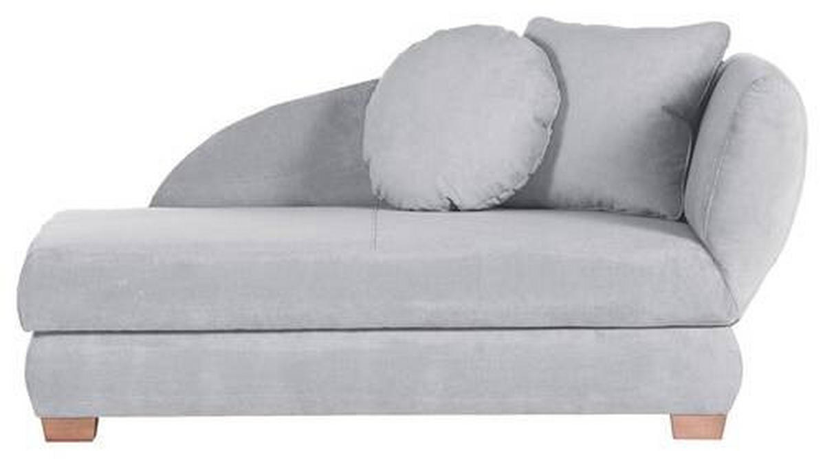 RÉCAMIERE Hellblau Mikrofaser  - Eichefarben/Hellblau, LIFESTYLE, Holz/Textil (176/85/88cm) - Xora