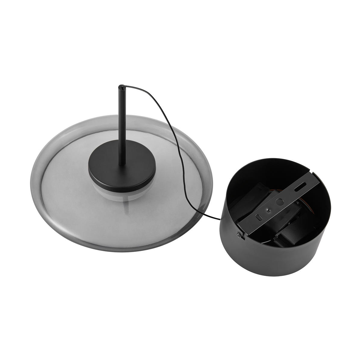 LED-HÄNGELEUCHTE Felis   - Schwarz, Basics, Glas/Metall (25cm) - Novel
