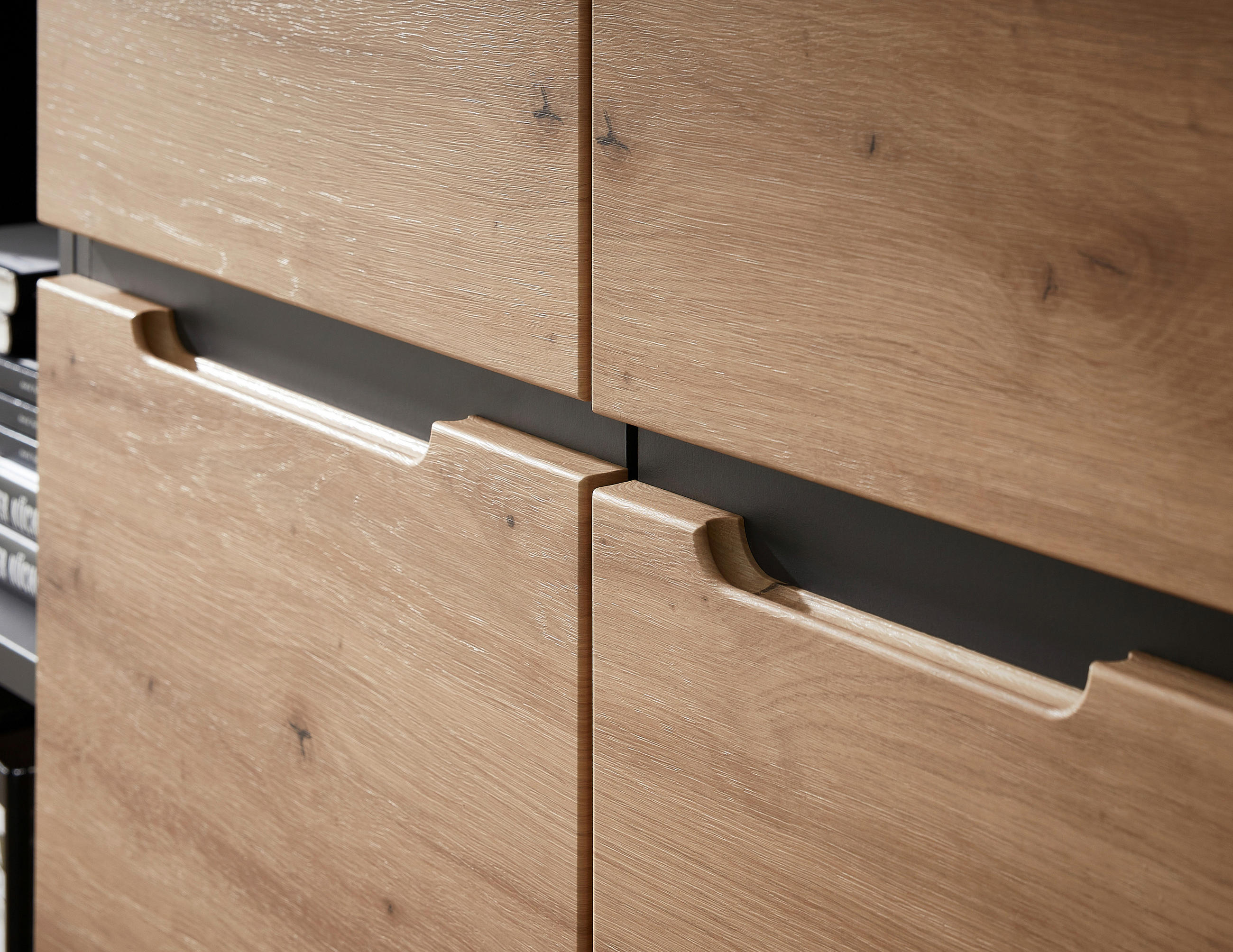 KOTNA PISALNA MIZA kovina, leseni material barve grafita, hrast artisan  - barve grafita/hrast artisan, Moderno, kovina/leseni material (185/64/177cm) - Voleo