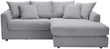 ECKSOFA Hellgrau Cord  - Hellgrau/Schwarz, Design, Kunststoff/Textil (235/175cm) - Carryhome