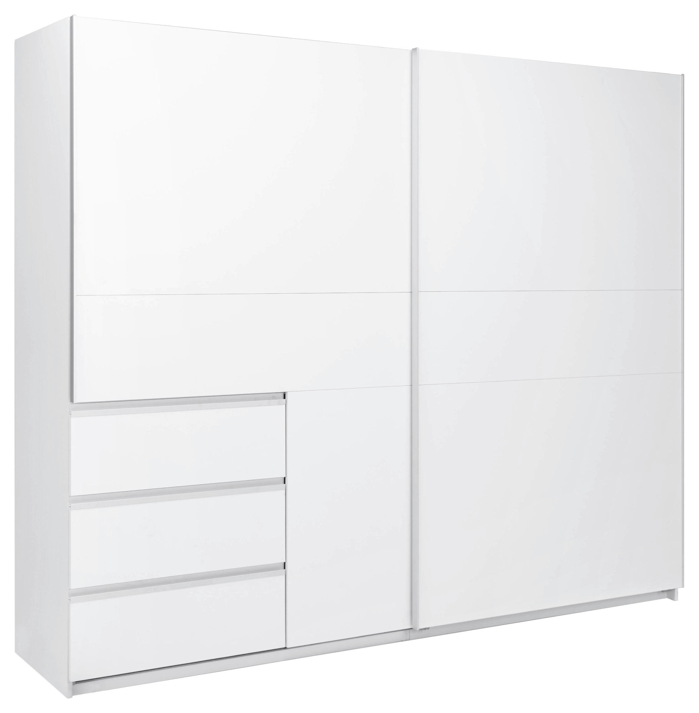 SCHIEBETÜRENSCHRANK 250/205/61,5 cm 2-türig Weiß  - Weiß, MODERN, Holzwerkstoff/Metall (250/205/61,5cm) - MID.YOU