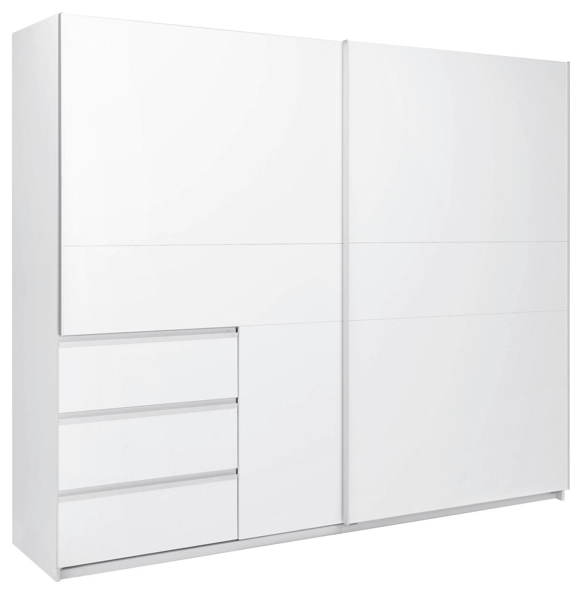 SCHIEBETÜRENSCHRANK 250/205/61,5 cm 2-türig Weiß  - Weiß, MODERN, Holzwerkstoff/Metall (250/205/61,5cm) - MID.YOU