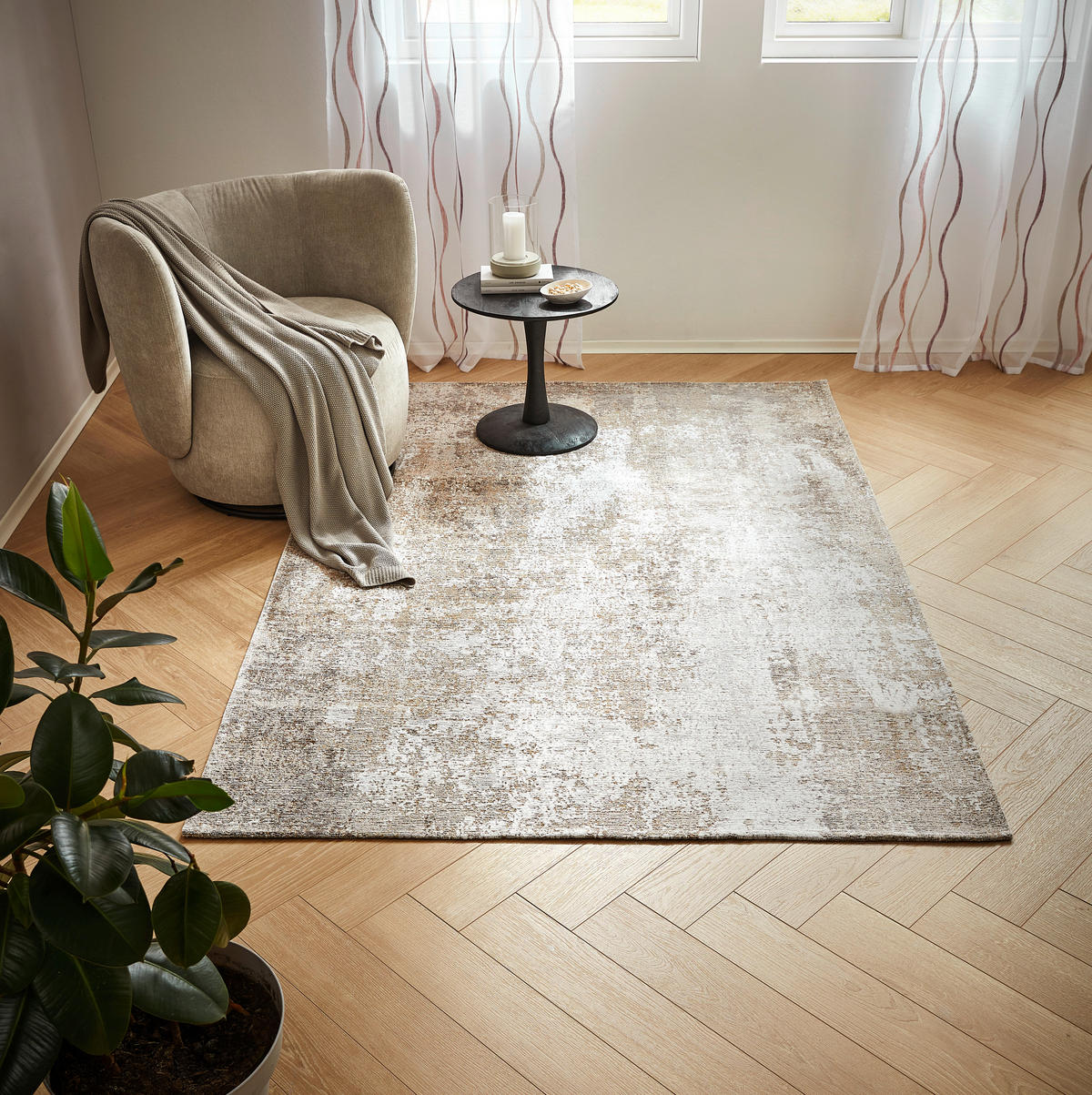 BĚHOUN, 60/180 cm, béžová - béžová, Design, textil/plast (60/180cm) - Novel
