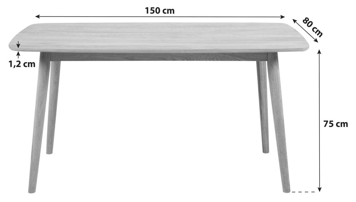 ESSTISCH Eiche furniert rechteckig Eichefarben  - Eichefarben, Design, Holz (150/75/80cm) - MID.YOU