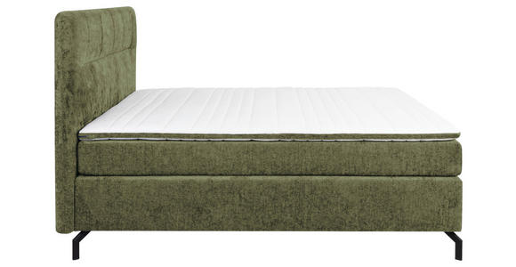 BOXSPRINGBETT 180/200 cm,  in Grün, Topper, H3 + H3 = fest  - Schwarz/Grün, Design, Textil/Metall (180/200cm) - Esposa