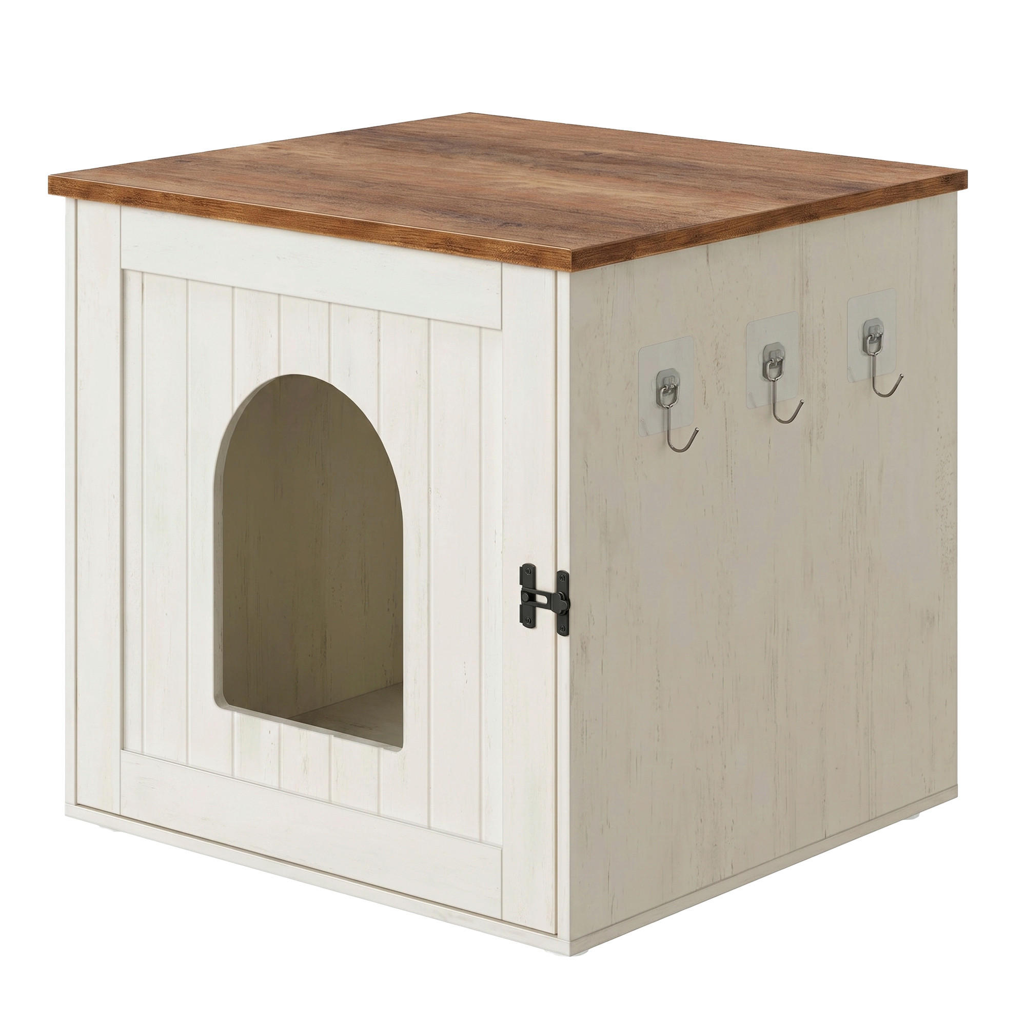 KATZENTOILETTE - Braun/Weiß, Trend, Holzwerkstoff (55/50/50cm) - Boxxx