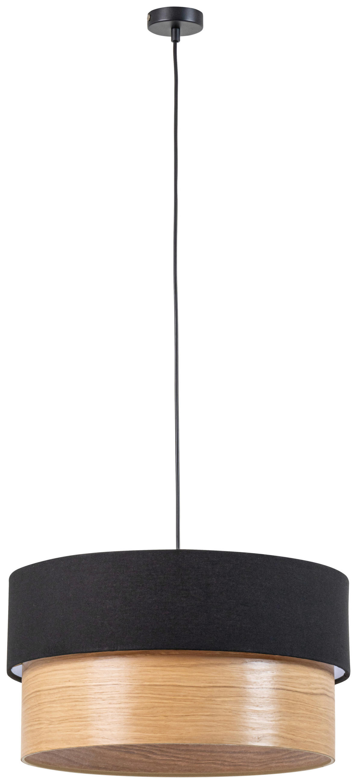 ZÁVĚSNÉ SVÍTIDLO, 45/120 cm  - černá/barvy dubu, Design, kov/dřevo (45/120cm) - Novel