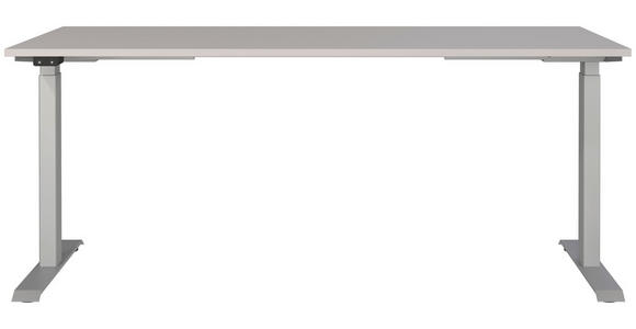 SCHREIBTISCH 180/80/72-118 cm  in Silberfarben, Kaschmir  - Kaschmir/Silberfarben, MODERN, Holzwerkstoff/Metall (180/80/72-118cm) - Novel