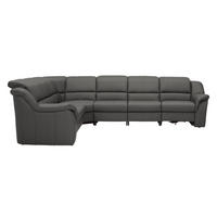 ECKSOFA  in Echtleder Dunkelgrau  260/324 cm  - Dunkelgrau/Schwarz, KONVENTIONELL, Leder/Kunststoff (260/324cm) - Cantus