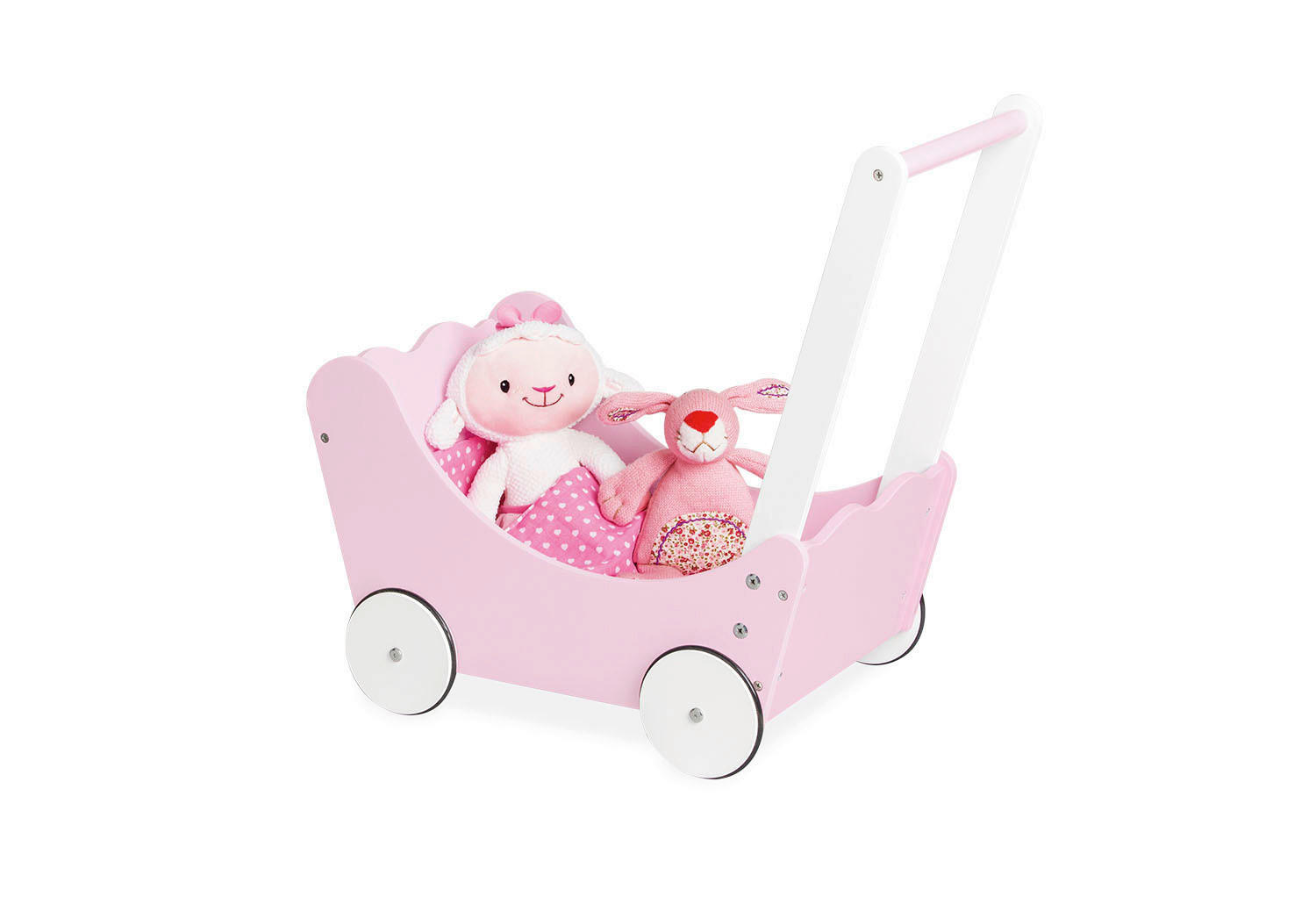 PUPPENWAGEN - Hellrosa/Weiß, Basics, Holzwerkstoff (31/51/52cm) - Pinolino