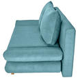 SCHLAFSOFA mit Schlafen auf Sitzhöhe, haustierfreundlicher Bezug Cord Türkis - Türkis/Buchefarben, KONVENTIONELL, Holz/Textil (200/75/85cm) - Carryhome