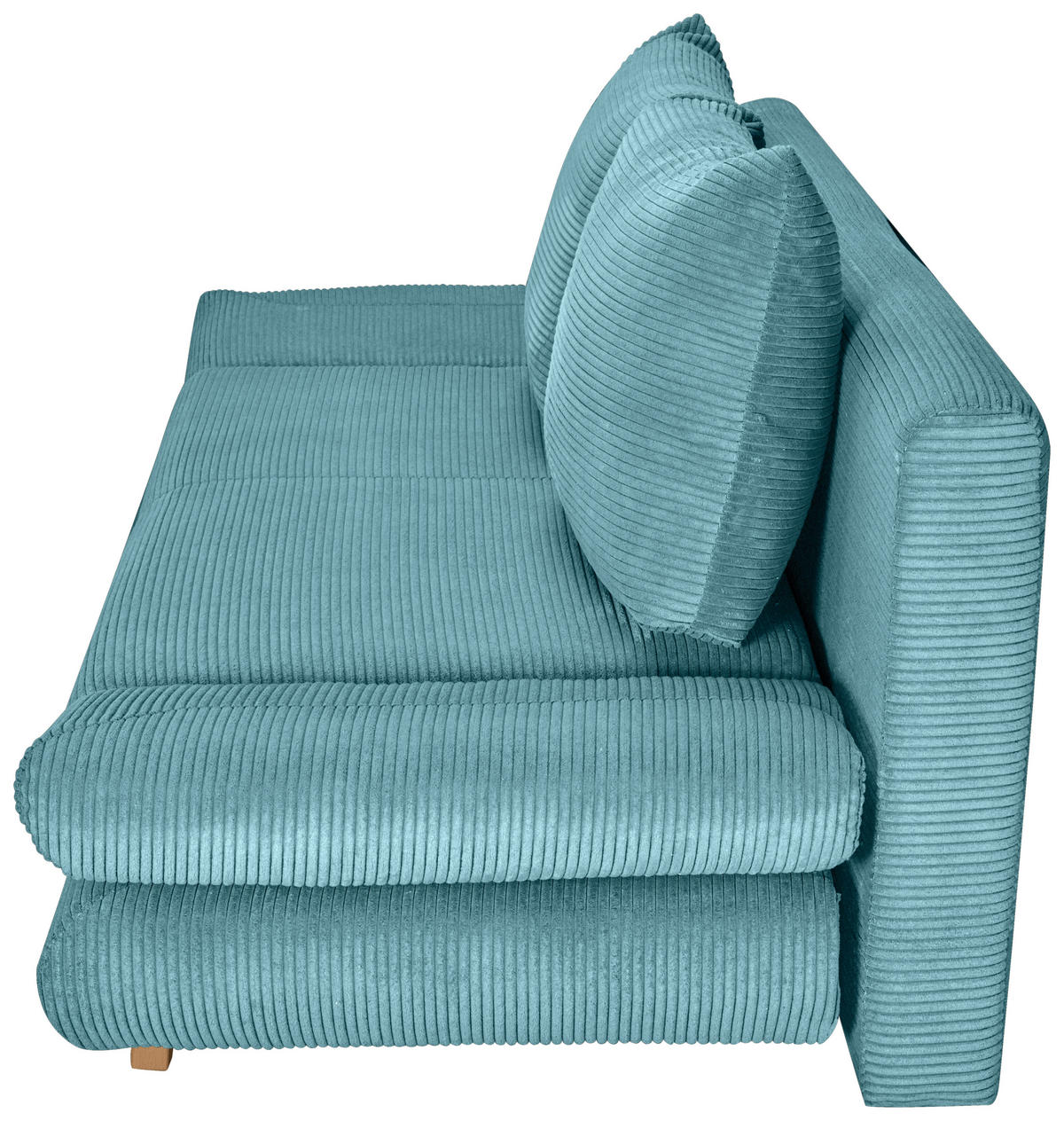 SCHLAFSOFA  mit Schlafen auf Sitzhöhe, haustierfreundlicher Bezug Cord Türkis  - Türkis/Buchefarben, KONVENTIONELL, Holz/Textil (200/75/85cm) - Carryhome