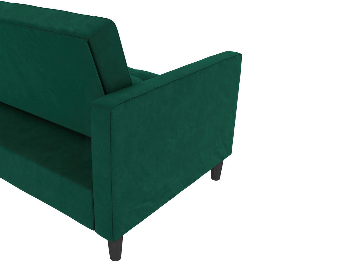 ECKSOFA PALERMO in Velours Dunkelgrün  - Dunkelgrün/Schwarz, Basics, Kunststoff/Textil (213/154cm) - Livetastic