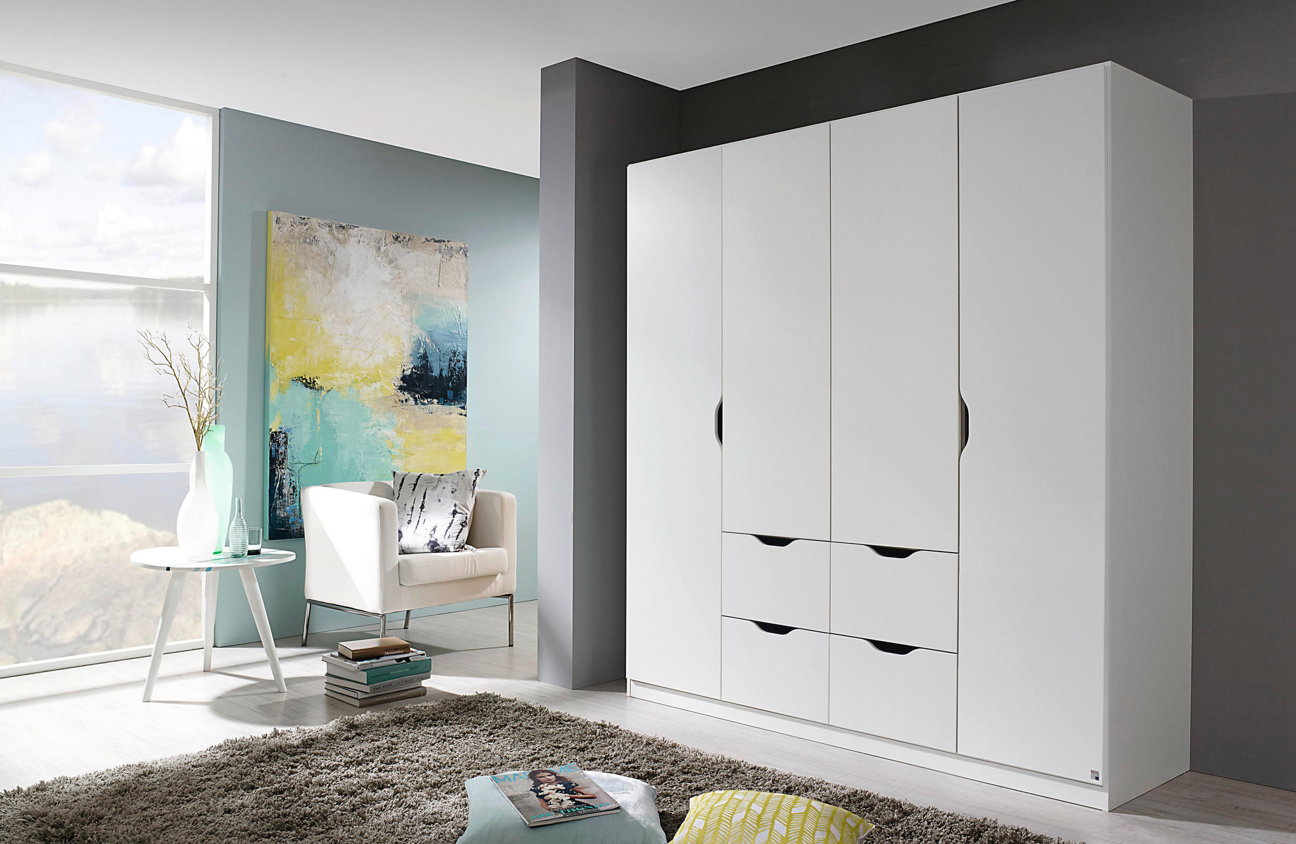 KLEIDERSCHRANK in Weiss  - Weiss, Konventionell, Holzwerkstoff (181/197/54cm) - home24