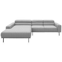 ECKSOFA Cord Hellgrau  - Hellgrau/Schwarz, Design, Textil/Metall (215-217/293cm) - Schöner Wohnen
