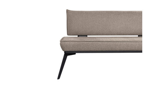 SITZBANK 153/90/65 cm Webstoff Schwarz, Taupe Buche massiv - Taupe/Schwarz, Basics, Holz/Textil (153/90/65cm) - Carryhome