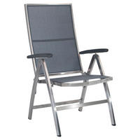 GARTENKLAPPSESSEL Edelstahl Anthrazit, Grau, Silberfarben  - Anthrazit/Silberfarben, Basics, Textil/Metall (60/110/69cm) - Stern