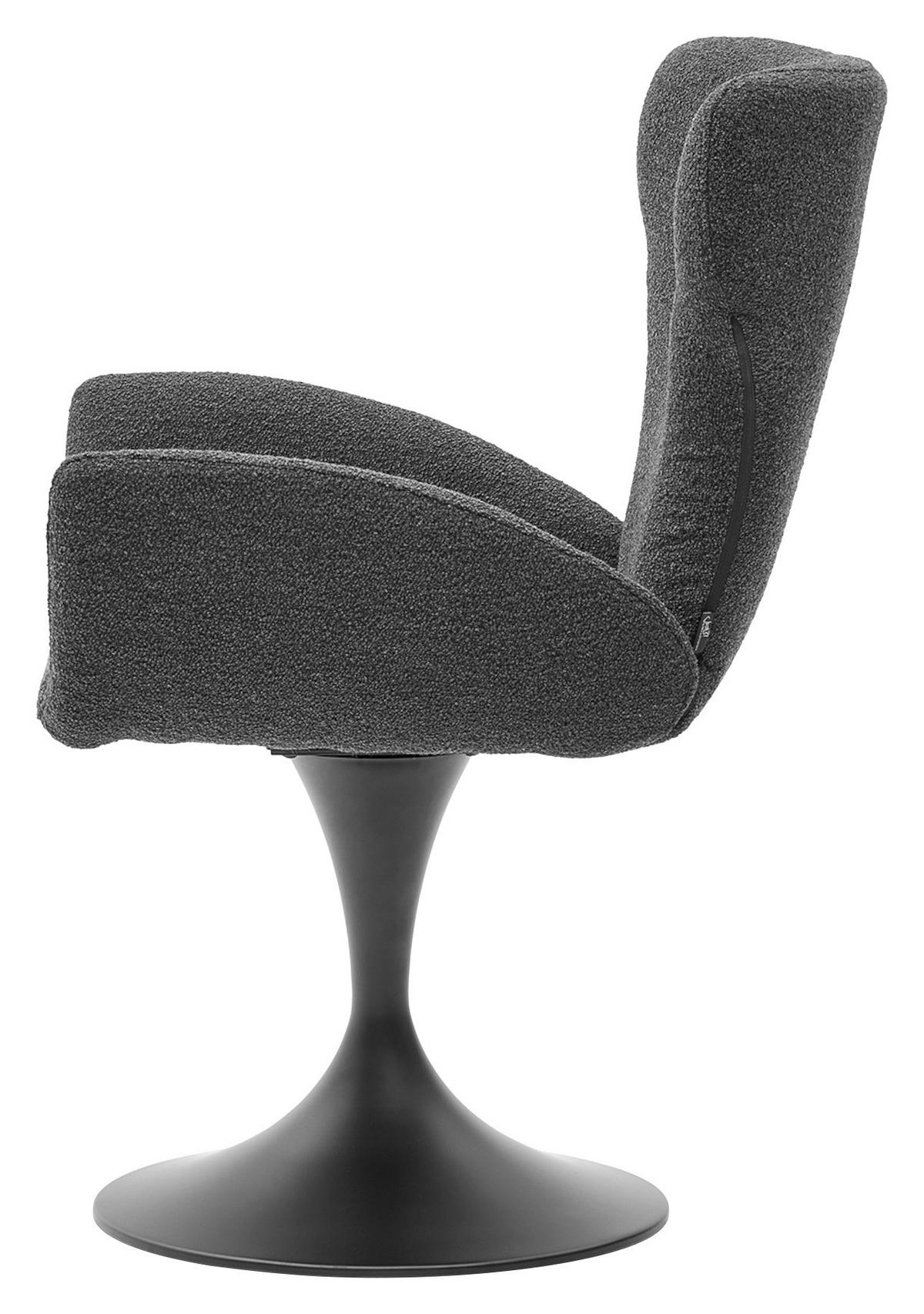 ARMLEHNSTUHL  in Bouclé  - Schwarz, Design, Textil/Metall (65/93/68cm) - Musterring