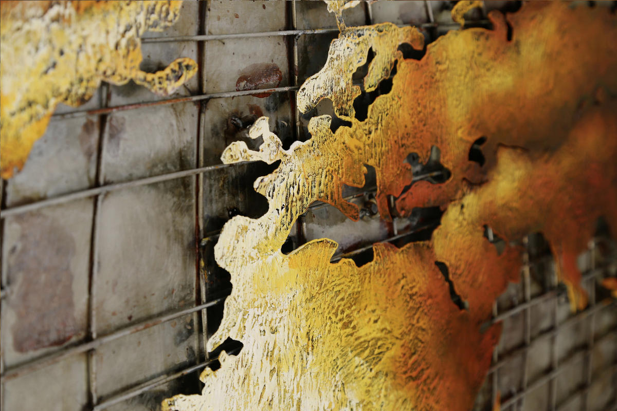METALLBILD Weltkarte 120/70 cm  - Multicolor, Trend, Metall (120/70cm) - Monee