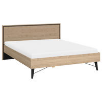 ÁGY 180/200 cm  tölgyfa  - fekete/tölgyfa, Modern, faalapú anyag/fa (180/200cm) - MID.YOU