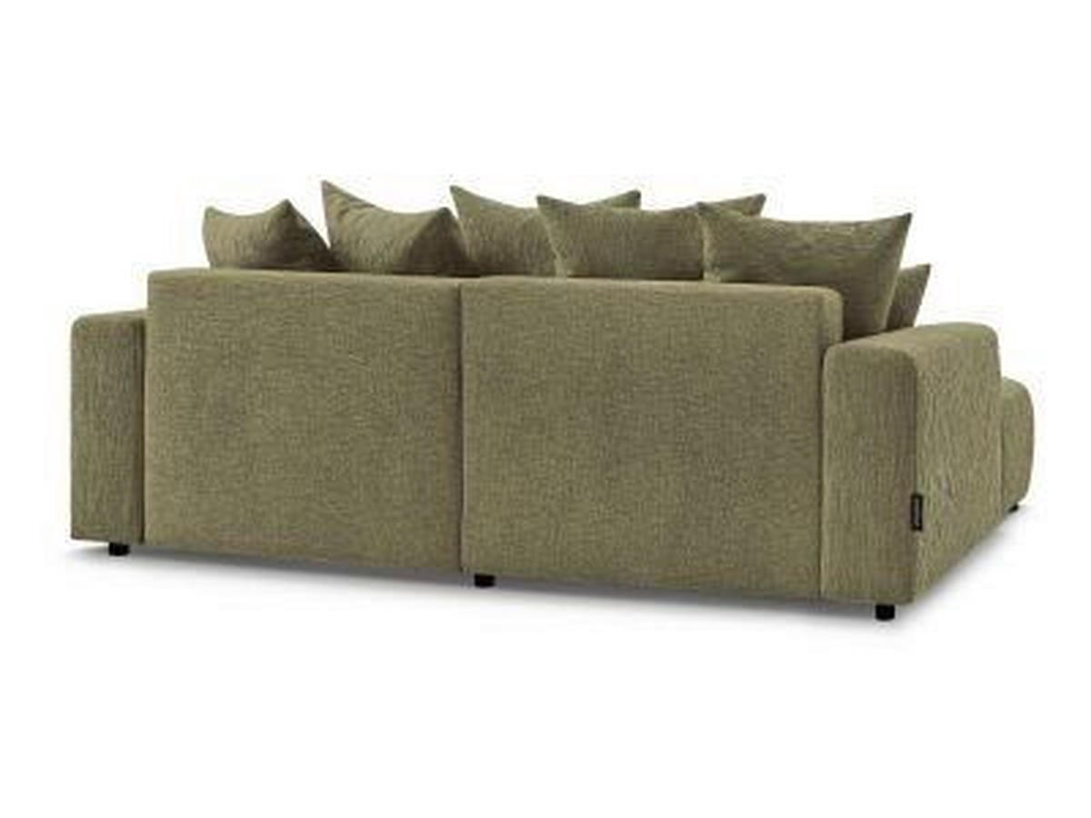 ECKSOFA Ottomane links  ATILLA Grün Struktur  - Schwarz/Grün, MODERN, Kunststoff/Textil (149/244cm)