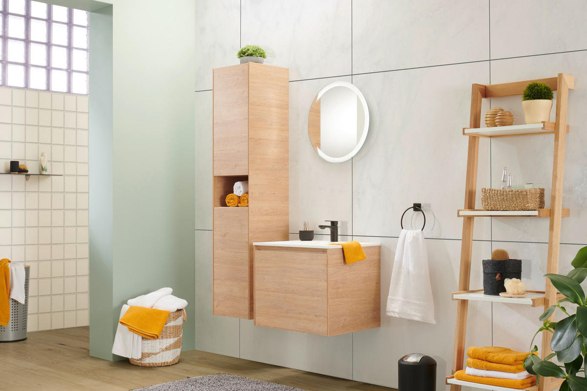 BADEZIMMER  in 60 cm  - Hellbraun/Naturfarben, KONVENTIONELL, Holzwerkstoff (60cm) - Belluti
