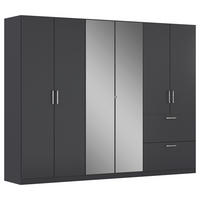 DREHTÜRENSCHRANK in Grau  - Chromfarben/Grau, Modern, Holzwerkstoff/Kunststoff (271/210/54cm) - Rauch Möbel