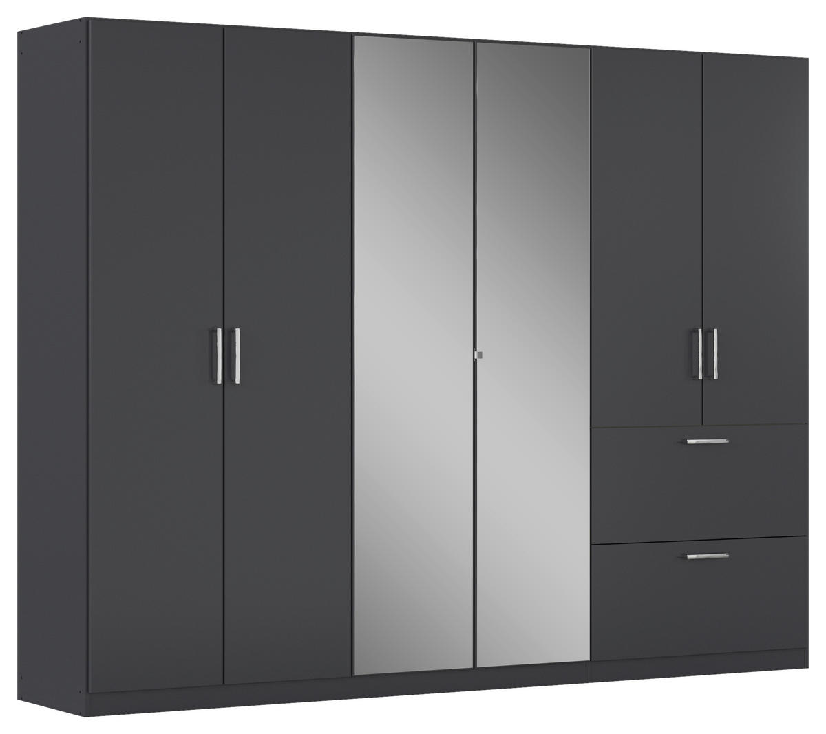 DREHTÜRENSCHRANK in Grau  - Chromfarben/Grau, Modern, Holzwerkstoff/Kunststoff (271/210/54cm) - Rauch Möbel