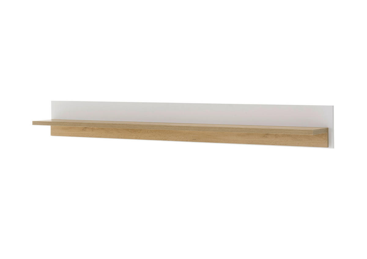 WANDBOARD Weiß, Eiche Wotan  - Eiche Wotan/Weiß, Design, Holzwerkstoff (200/20/18cm) - MID.YOU