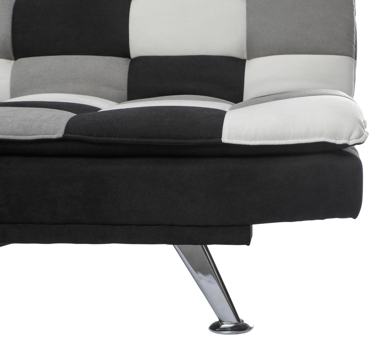 SCHLAFSOFA Samt Creme, Grau, Schwarz  - Silberfarben/Creme, Design, Textil/Metall (182/87/90cm) - P & B