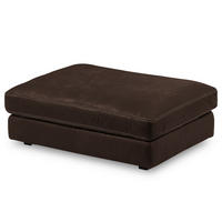 HOCKER in Leder Dunkelbraun  - Dunkelbraun/Beige, Design, Leder/Kunststoff (123/45/93cm) - Livetastic
