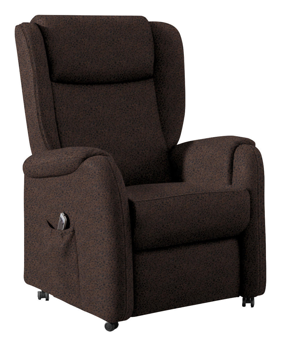 OHRENSESSEL in Mikrofaser Dunkelbraun  - Dunkelbraun/Schwarz, Konventionell, Textil (85/117/84cm) - Cantus