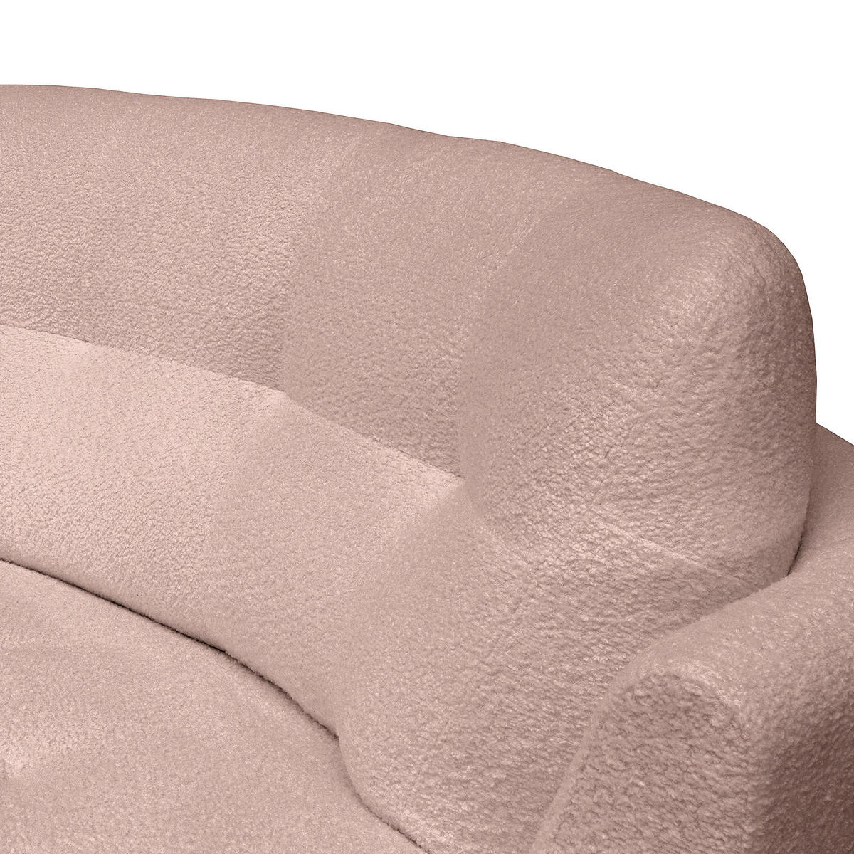 ECKSOFA in Bouclé Rosa  - Weiss/Schwarz, Design, Kunststoff/Textil (113/300cm) - Livetastic