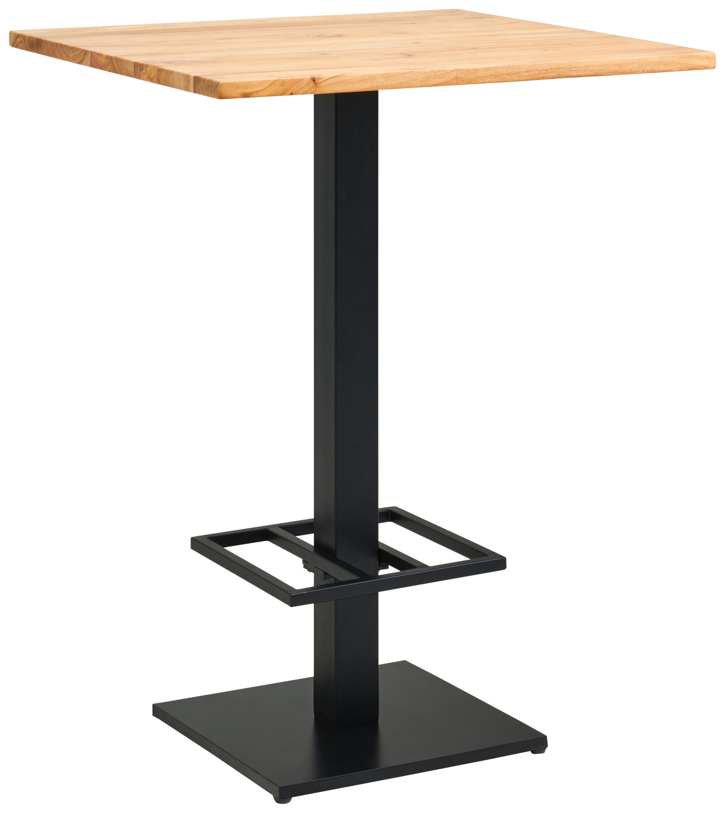 BARTISCH in Holz, Metall   - Schwarz/Akaziefarben, MODERN, Holz/Metall (80/105/80cm) - MID.YOU