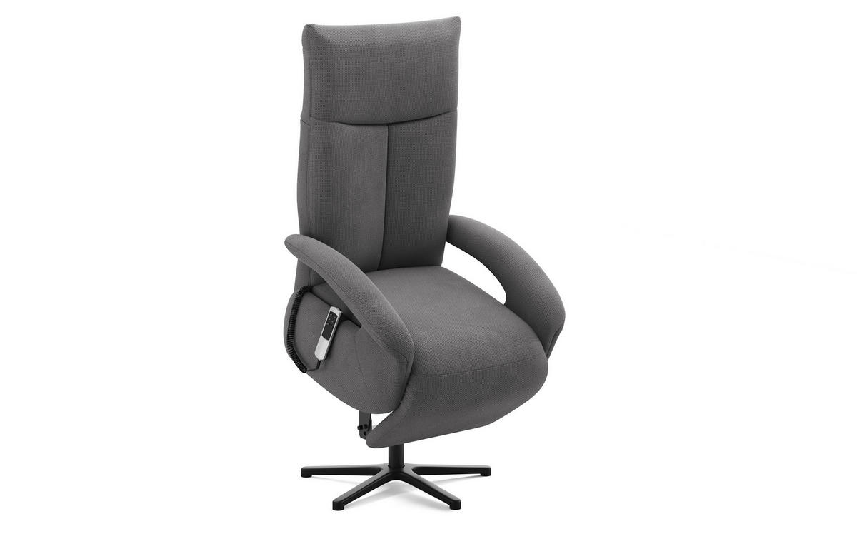 SESSEL in Flachgewebe Grau  - Schwarz/Grau, Konventionell, Textil/Metall (74/112/82cm) - Sit & More