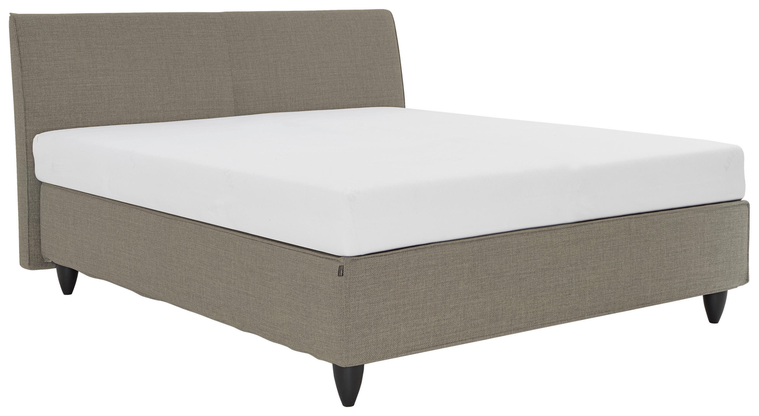 BOXSPRINGBETT 160/200 cm,  in Beige, gepolstertes Kopfteil, Matratzen, H2 + H2 = mittel  - Beige/Schwarz, Design, Holzwerkstoff/Kunststoff (160/200cm) - RUF Betten