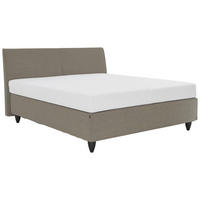 BOXSPRINGBETT 160/200 cm,  in Beige, gepolstertes Kopfteil, Matratzen, H2 + H2 = mittel  - Beige/Schwarz, Design, Holzwerkstoff/Kunststoff (160/200cm) - RUF Betten
