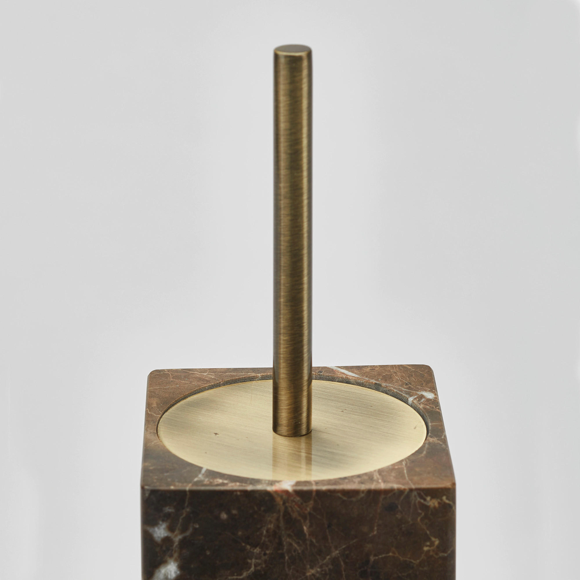 WC-BÜRSTENHALTER - Braun, MODERN, Stein (9,5/9,5/25cm) - Aquanova