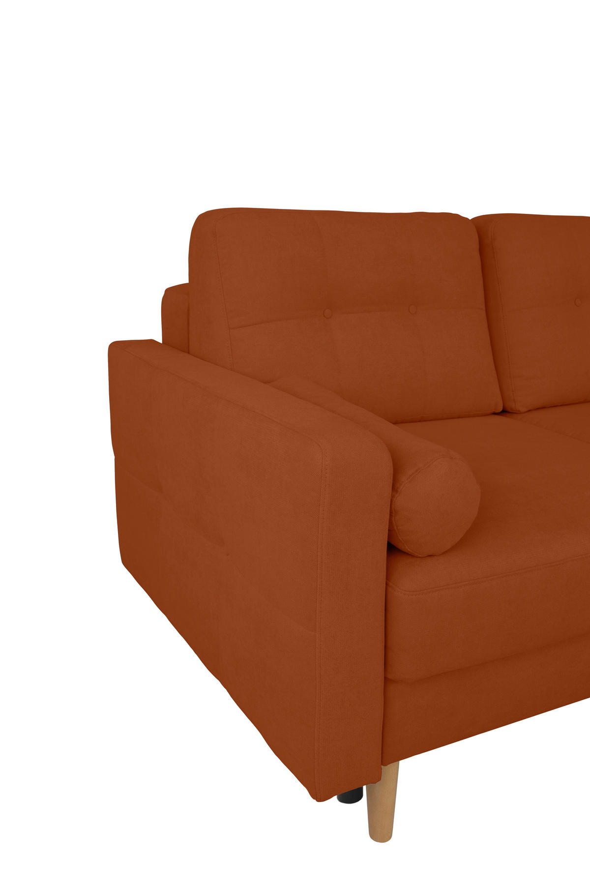 ECKSOFA in Terracotta  - Buchefarben/Terracotta, Design, Holz/Textil (223/157cm) - MID.YOU