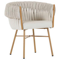 ŽIDLE S PODRUČKAMI, samet, velur, béžová - barvy zlata/béžová, Design, kov/textil (65/76/60cm) - Ambia Home