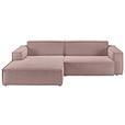 ECKSOFA in Feincord Altrosa  168/276 cm  - Schwarz/Altrosa, KONVENTIONELL, Kunststoff/Textil (168/276cm) - Hom`in