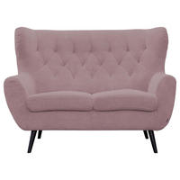 2-SITZER-SOFA Skagen in Cord Rosa  - Schwarz/Rosa, Design, Holz/Textil (137/101/95cm) - Stylife