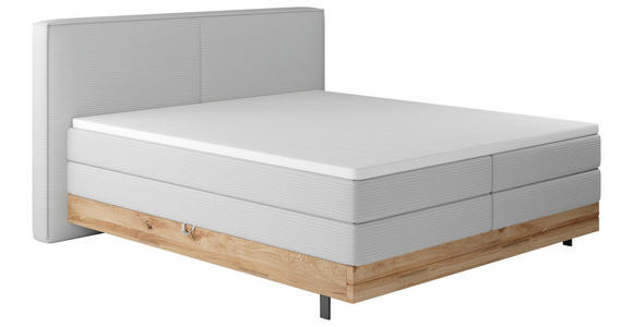 BOXSPRINGBETT 180/200 cm  in Hellgrau  - Hellgrau/Schwarz, Natur, Holz/Textil (180/200cm) - Valnatura