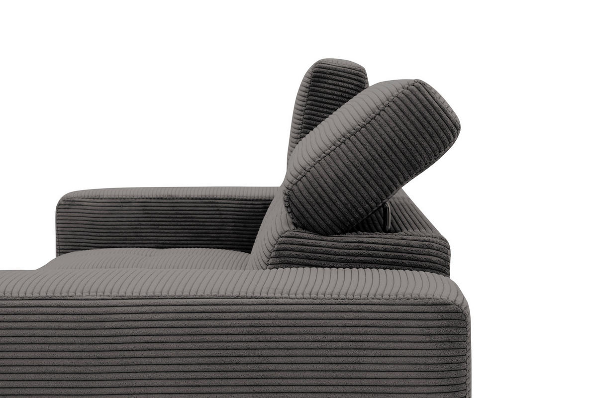 2-SITZER-SOFA TRENTO Mikrofaser Grau  - Dunkelgrau/Schwarz, MODERN, Textil/Metall (208/79/104cm) - MID.YOU