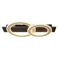 LED-DECKENLEUCHTE    63/35/7 cm  - Champagner/Dunkelbraun, Design, Holzwerkstoff/Kunststoff (63/35/7cm) - Globo