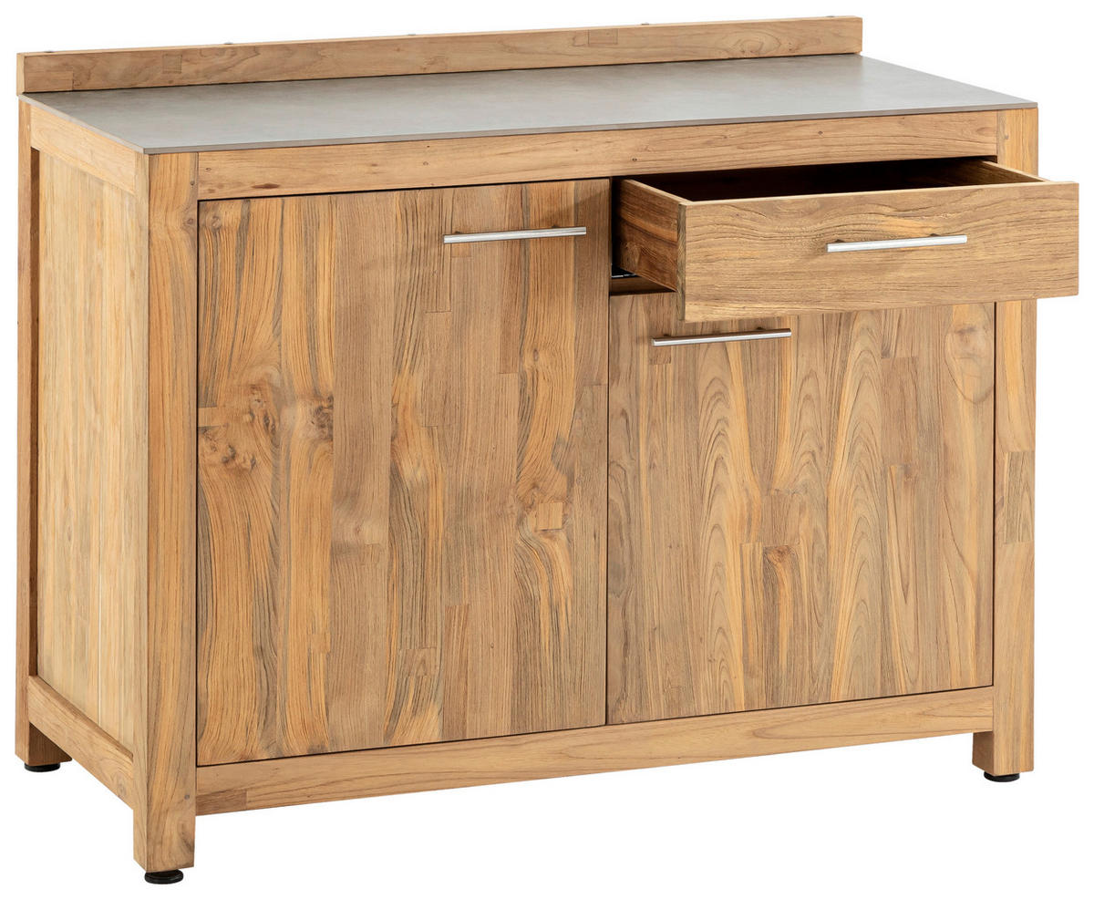 OUTDOORKÜCHE - Edelstahlfarben/Titanfarben, Trend, Holz/Keramik (120/94,7/57,5cm)