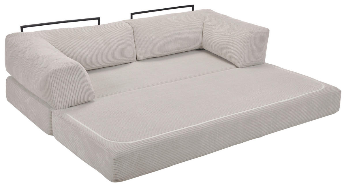 SCHLAFSOFA Cord Naturfarben  - Naturfarben, KONVENTIONELL, Textil/Metall (200/77/80cm) - Carryhome