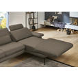 ECKSOFA in Echtleder Greige  310/180 cm  - Greige/Schwarz, Design, Leder/Metall (310/180cm) - Dieter Knoll