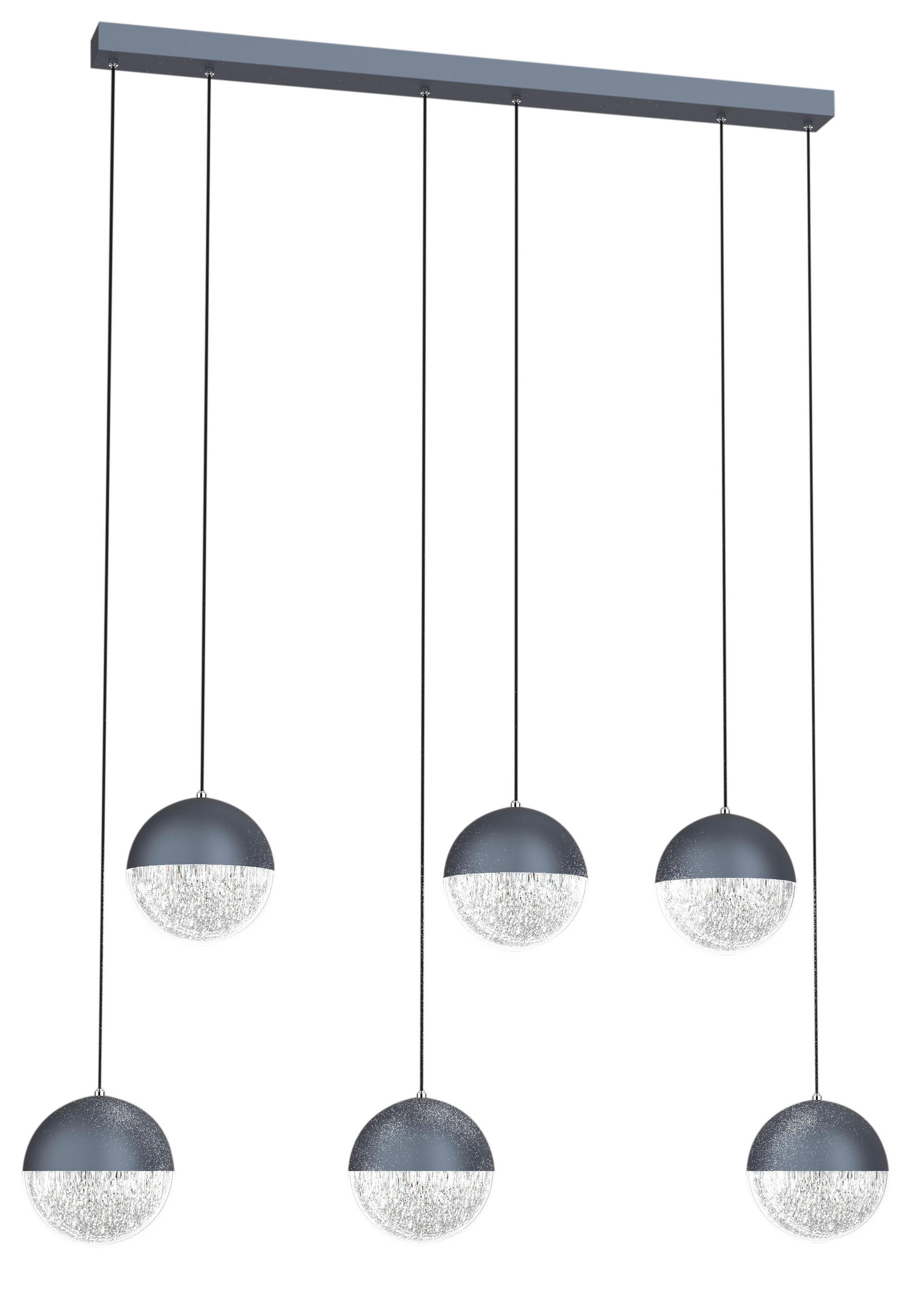 LED-PENDELLAMPA Furni 91/15/120 cm  - grå, Design, metall (91/15/120cm)